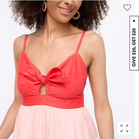 NEW J.Crew Colorblock tie-front cutout midi dress - Picture 3 of 13